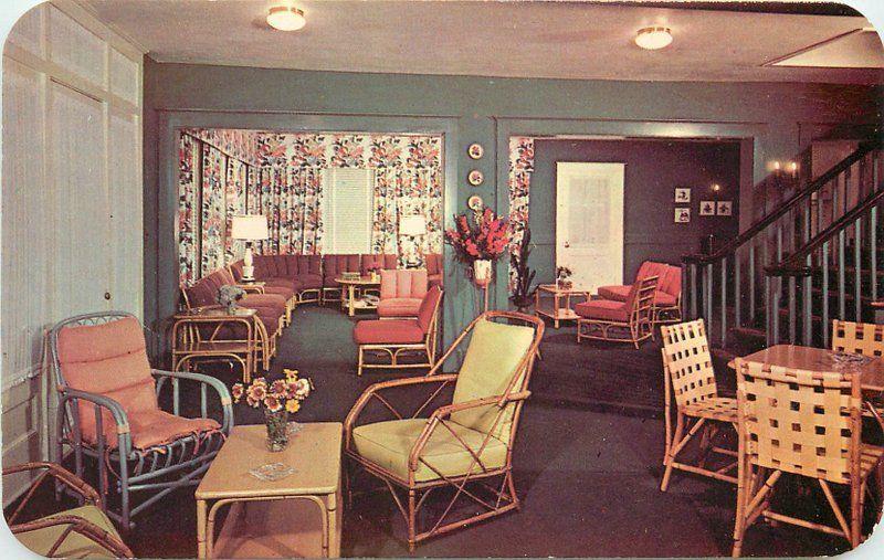 Hotel Interior furniture Idlewhyle Virginia Beach Virginia 1950s Roadside 6784
