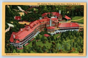 Blowing Rock North Carolina NC Postcard Airplane View Mayview Motor Manor c1940