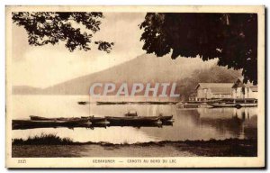 Old Postcard Gerardmer Canoes At Lake Edge