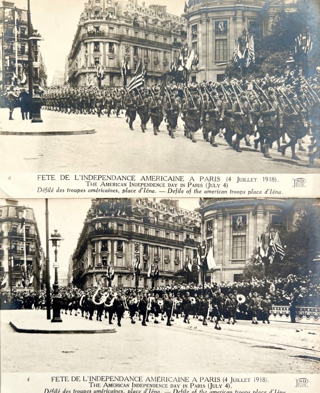 RPPC July 4 Independence Day In Paris Lot Of 6 Parade 1918 Postcards PCBG12B