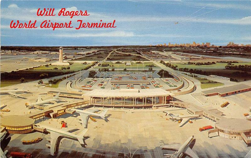 Will Rogers Airport Terminal Aerial View Plane Aircraft Oklahoma City postcard