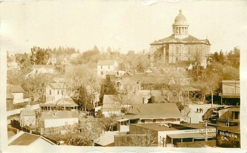 California Auburn Placer C-1910 Aerial View RPPC Photo Postcard 22-1536