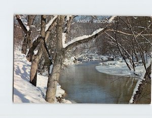 Postcard Rocky Creek In Winter, Amery, Wisconsin