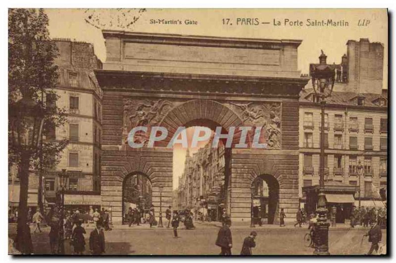 Old Postcard Paris La Porte Saint-Martin