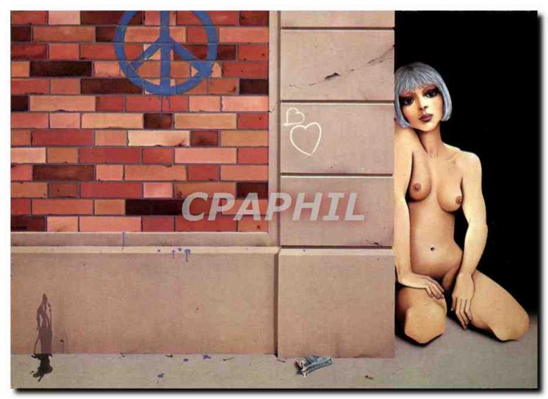 Postcard Modern Naked erotic Illustrator L & # 39amour and peace Michel Plaisir