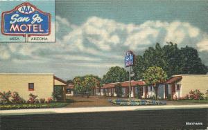 1940's San Jo Motel linen Roadside MESA, ARIZONA Curt Teich Postcard 5113