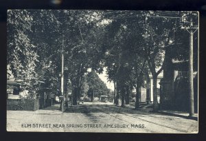 Amesbury, Massachusetts/MA/Mass Postcard, Elm Street Near Spring Street 1908!