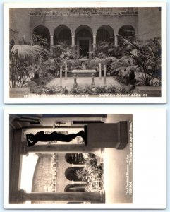 2 RPPC Postcards CLEVELAND MUSUEM of ART, OH~ Rodin Age of Bronze GARDEN COURT