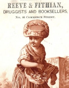 1880s Christmas Reeve & Fithian Druggists & Booksellers F147