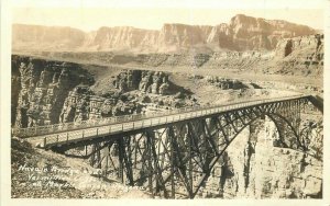 Marble Canyon Arizona Navajo Bridge Vermillion 1930s RPPC Photo Postcard 7465