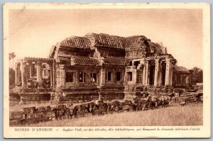 Angkor Wat Cambodia Indochina c1925 Postcard Ruins Angkor-Vath