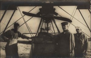 WWI France Naval Station Paris? Airplane Rotor Bay of? Real Photo Postcard