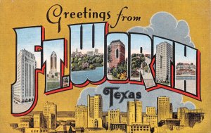 Ft. Worth, Texas, Greetings From Ft. Worth, Large Letters, AA370-27