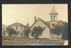 RPPC NELSON NEBRASKA METHODIST EPISCOPAL CHURCH 1915 REAL PHOTO POSTCARD