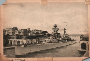 Vintage Postcard 1910's R.J. Torento Battle Ship Taranto Ship Military