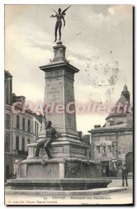 Postcard Old Troyes Monument Benefactors