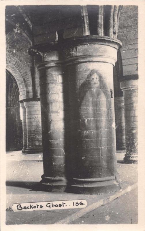 CANTERBURY CATHEDRAL UK BECKETS GHOST~REAL PHOTO POSTCARD