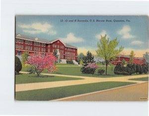 Postcard G and H Barracks, U. S. Marine Base, Quantico, Virginia
