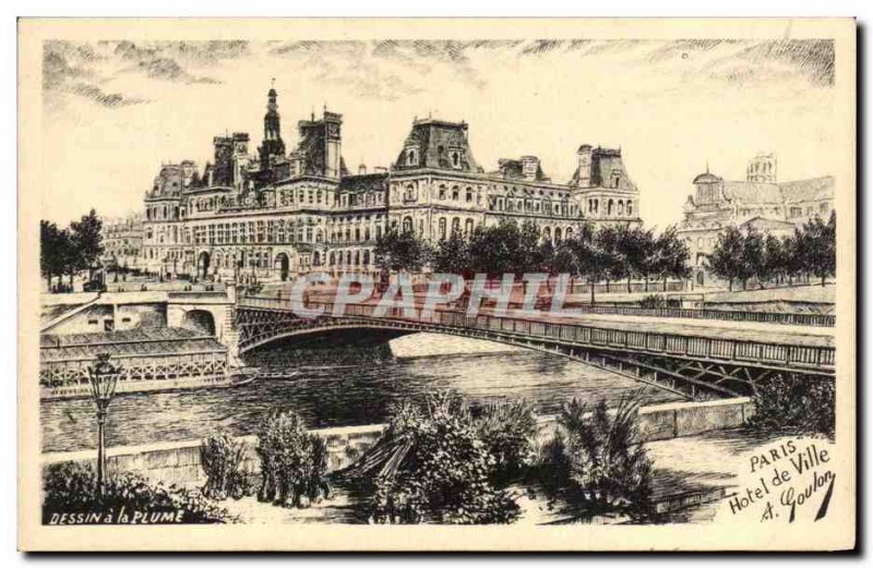 Old Postcard Paris City Hall