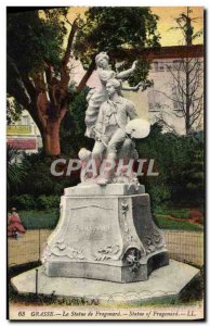 Old Postcard The statue Grasse Fragonard