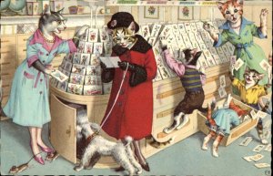 Mainzer Fantasy Cats as People No. 4933 Gift Shop Vintage Postcard