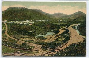 View From Contractor Hill Panama Canal 1910c postcard