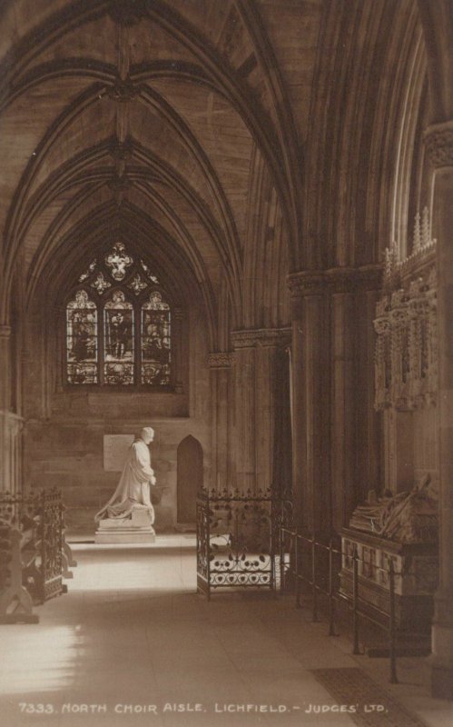 Staffordshire Postcard - North Choir Aisle, Lichfield Cathedral   RS23798