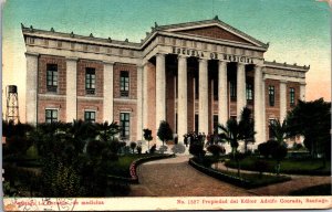 Chile Santiago La Escuela De Medicina Vintage Postcard 09.64