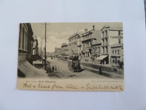 South Africa Port Elizabeth main Street .Used Vintage postcard dated 1906