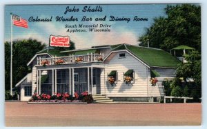 APPLETON, WI Wisconsin ~ Roadside COLONIAL WONDER BAR  c1940s Linen  Postcard
