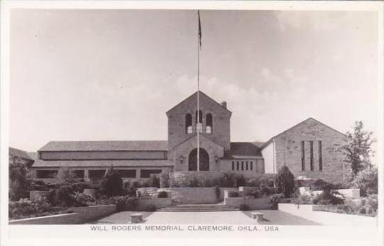 Oklahoma Claremore Will Rogers Memorial Real Photo RPPC