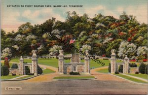 Entrance to Percy Warner Park Nashville Tennessee Postcard PC237