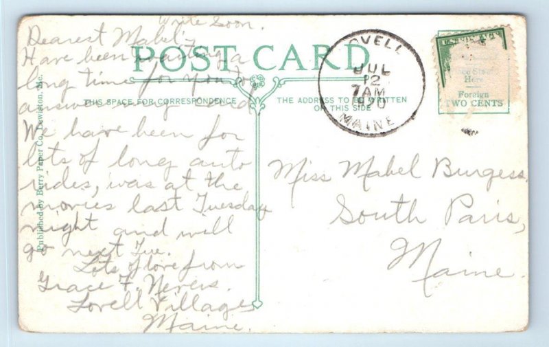 BEMIS, Maine ME~ Cleft Rock CAMP BEMIS Dining Hall 1920 Franklin County Postcard