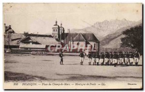 Old Postcard Militaria Alpine Hunters Briancon Mountain Champ de Mars Square ...