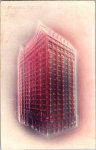 Airbrushed Embossed Postcard Masonic Temple Building, Chicago, Illinois 1906 JG4
