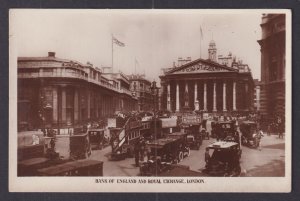 Vintage Postcard England London Bank and Royal Exchange