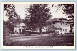 Wawasee Indiana IN Postcard South Shore Inn Scenic View c1920's Antique Trees