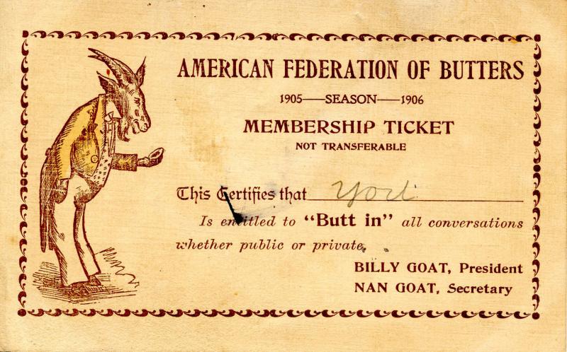 Comic - American Federation of Butters, 1905-1906 Season