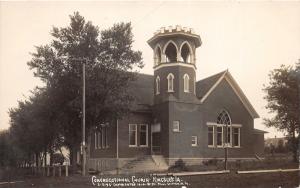 F3/ Kingsley Iowa Real Photo RPPC Postcard c1910 Congregational  Church Building