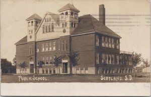 Public School Scotland SD South Dakota c1907 Real Photo Postcard E87