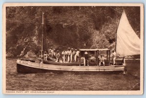 Venezuela Postcard Fishing Party Off Venezuelan Coast 1937 Vintage Posted