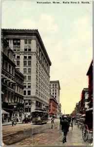 View of Main Street North, Worcester MA c1910 Vintage Postcard P09