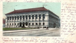 Vintage Postcard 1904 Public Library Building Landmark Boston Massachusetts MA