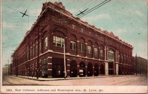 Postcard New Coliseum, Jefferson and Washington Avenues in St. Louis, Missouri