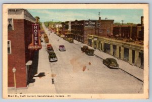 Imperial Hotel, Central Avenue, Swift Current Saskatchewan, 1951 PECO Postcard