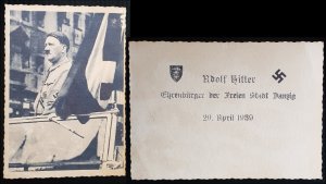 GERMANY THIRD 3RD REICH ORIGINAL PROPAGANDA CARD NSDAP HITLER IN DANZIG 1939