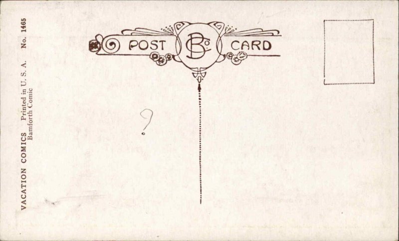 Bamforth Vacation Fat Bathing Beauty Smoking Cigarette Vintage Postcard