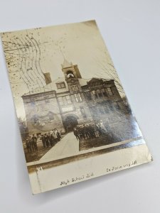 1908 La Porte City, Iowa High School Building Students RPPC Photo Postcard IA 