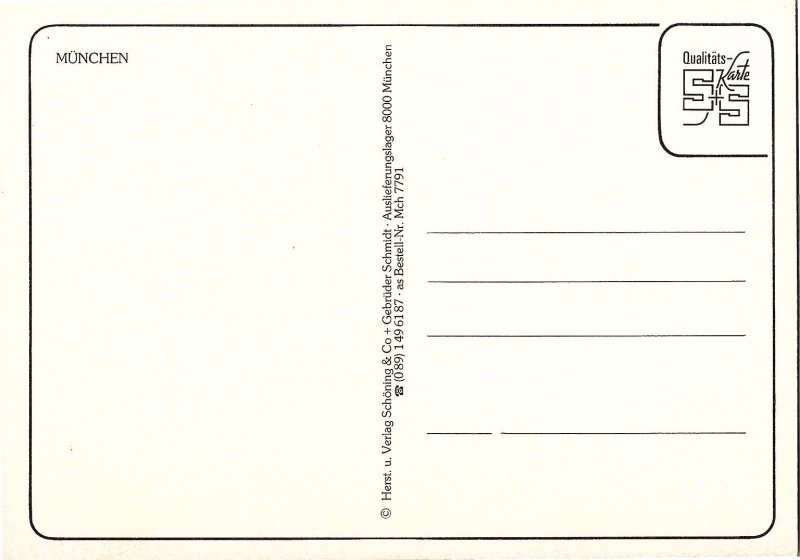 Multi-View Beautiful Munich Germany by Schöning & Co 1960s Continental Postcard