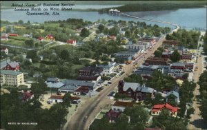 Guntersville Alabama AL Aierail View Business Section Vintage Postcard